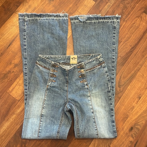 Fever Jeans- Vintage Size 25 Low Rise Flare Jeans - Picture 4 of 12
